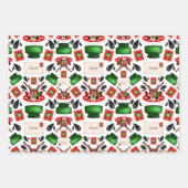 かわいいフェスティバルレッドカースキークリスマストインデナー ラッピングペーパーシート (正面3)
