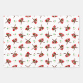 かわいいフェスティバルレッドカースキークリスマストインデナー ラッピングペーパーシート (正面3)