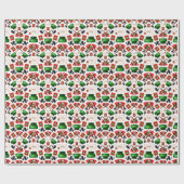 かわいいフェスティバルレッドカースキークリスマストインデナー ラッピングペーパー (フラット)