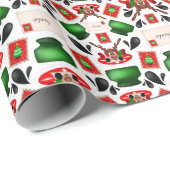 かわいいフェスティバルレッドカースキークリスマストインデナー ラッピングペーパー (ロールコーナー)