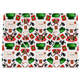 かわいいフェスティバルレッドカースキークリスマストインデナー ラージペーパーバッグ