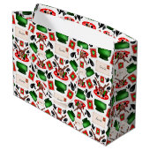 かわいいフェスティバルレッドカースキークリスマストインデナー ラージペーパーバッグ (裏面アングル)