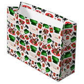 かわいいフェスティバルレッドカースキークリスマストインデナー ラージペーパーバッグ (正面アングル)