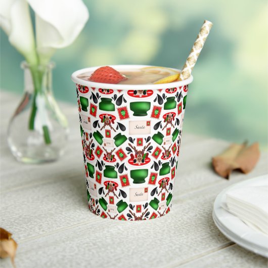 かわいいフェスティバルレッドカースキークリスマストインデナー 紙コップ (インサイチュ)