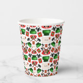 かわいいフェスティバルレッドカースキークリスマストインデナー 紙コップ (正面)