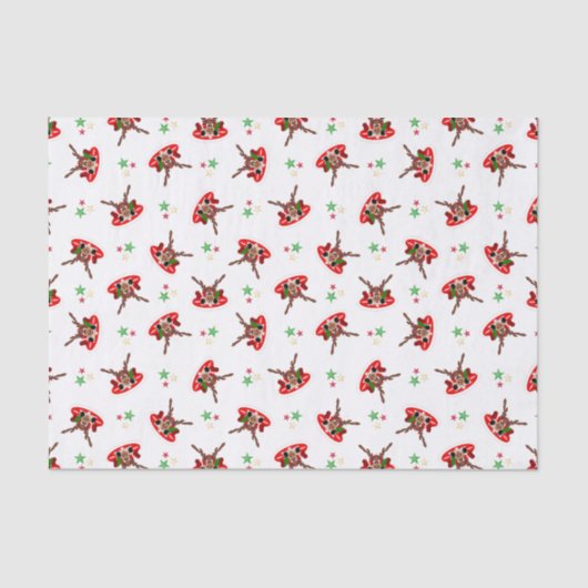 かわいいフェスティバルレッドカースキークリスマストインデナー 薄葉紙 (正面)