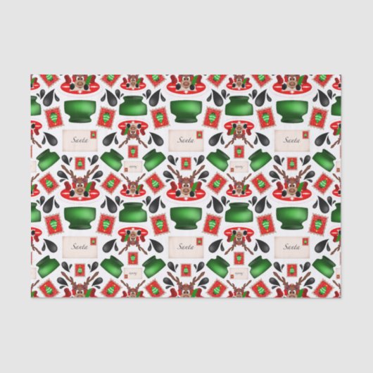 かわいいフェスティバルレッドカースキークリスマストインデナー 薄葉紙 (正面)