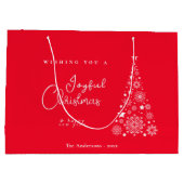 かわいいフェスティバルレッドメリークリスマス ラージペーパーバッグ (裏面)