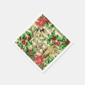かわいいフェスティバルヴィンテージエンジェルチェルーブホリークリスマス スタンダードカクテルナプキン (角)