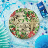 かわいいフェスティバルヴィンテージエンジェルチェルーブホリークリスマス ペーパープレート (パーティー)