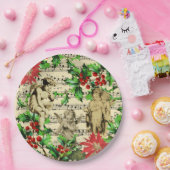 かわいいフェスティバルヴィンテージエンジェルチェルーブホリークリスマス ペーパープレート (パーティー)