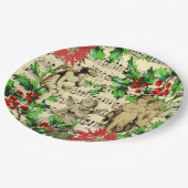 かわいいフェスティバルヴィンテージエンジェルチェルーブホリークリスマス ペーパープレート (アングル)