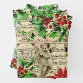 かわいいフェスティバルヴィンテージエンジェルチェルーブホリークリスマス ラッピングペーパーシート (インサイチュ)