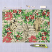 かわいいフェスティバルヴィンテージエンジェルチェルーブホリークリスマス 薄葉紙 (クラフト)