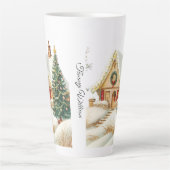 かわいいフェスティバルヴィンテージ伝統的クリスマス カフェラテマグ (正面)