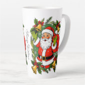 かわいいフェスティバルヴィンテージ伝統的クリスマス カフェラテマグ (右アングル)