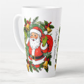 かわいいフェスティバルヴィンテージ伝統的クリスマス カフェラテマグ (左アングル)