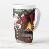 かわいいフェスティバルヴィンテージ伝統的クリスマス カフェラテマグ (右アングル)