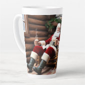 かわいいフェスティバルヴィンテージ伝統的クリスマス カフェラテマグ (左アングル)