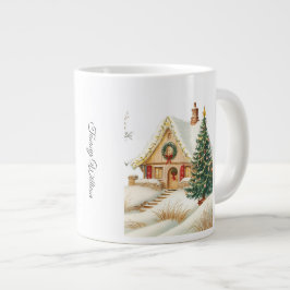 かわいいフェスティバルヴィンテージ伝統的クリスマス ジャンボコーヒーマグカップ
