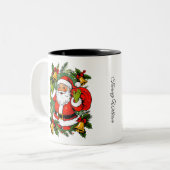 かわいいフェスティバルヴィンテージ伝統的クリスマス ツートーンマグカップ (正面左)