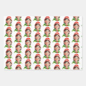 かわいいフェスティバルヴィンテージ小妖精や小人クリスマス ラッピングペーパーシート (正面2)