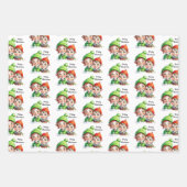 かわいいフェスティバルヴィンテージ小妖精や小人クリスマス ラッピングペーパーシート (正面)