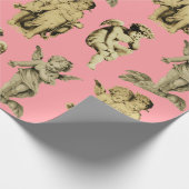 かわいいフェスティバルヴィンテージ翼ケルビエンジェルス ラッピングペーパー (角)