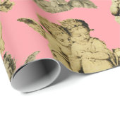 かわいいフェスティバルヴィンテージ翼ケルビエンジェルス ラッピングペーパー (ロールコーナー)