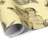 かわいいフェスティバルヴィンテージ翼ケルビエンジェルス ラッピングペーパー (ロールコーナー)