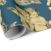 かわいいフェスティバルヴィンテージ翼ケルビエンジェルス ラッピングペーパー (ロールコーナー)