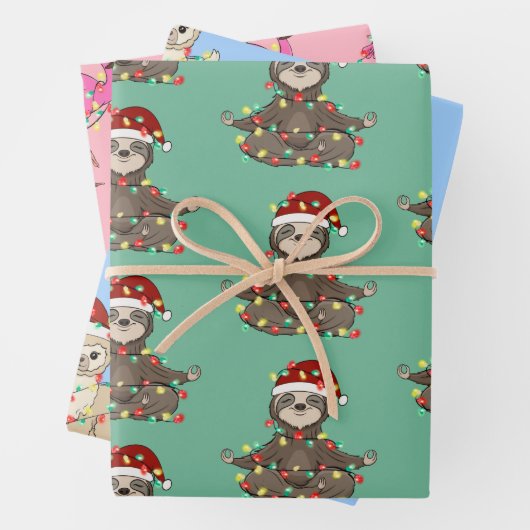 かわいいフェスティバル動物クリスマス ラッピングペーパーシート (インサイチュ)