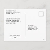 かわいいフェスティバル猫と赤いサンタハットモダン シーズンポストカード (裏面)