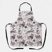 かわいいフェスティバル猫クリスマスパターンキッチン エプロン (正面)