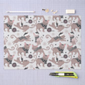 かわいいフェスティバル猫クリスマスパターン 薄葉紙 (クラフト)