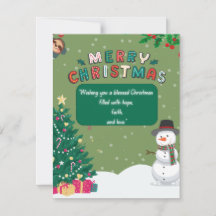 かわいいフェスティブデザインのクリスマスカード