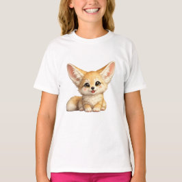 かわいいフェネックキツネのハッピーなデザイン Tシャツ
