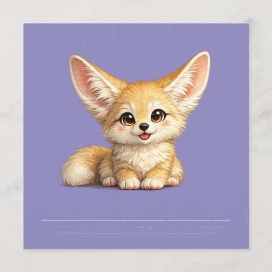 かわいいフェネックギツネのハッピーなデザイン メニュー (正面)