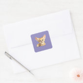 かわいいフェネックギツネの幸せなポジティブデザイン スクエアシール (封筒)