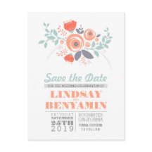 かわいいフェミニンフローラは日付はがきを保存する