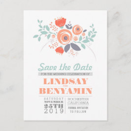 かわいいフェミニンフローラは日付はがきを保存する 案内ポストカード