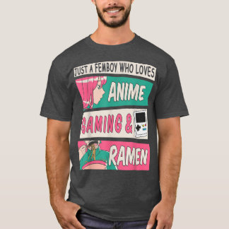 かわいいフェムボーイアニメ&ラーメンデザインシッシーマン Tシャツ