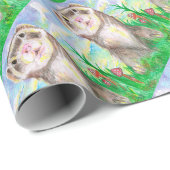 かわいいフェレットの小さい動物の生き物 ラッピングペーパー (ロールコーナー)