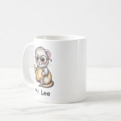 かわいいフェレットの本読みカスタム コーヒーマグカップ (正面左)
