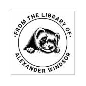 かわいいフェレットの顔が本の名前を覗く セルフインキングスタンプ (デザイン)