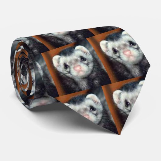 かわいいフェレットの顔のタイ ネクタイ (ロール)