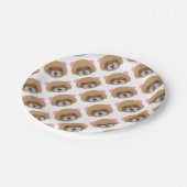 かわいいフェレットの顔 ペーパープレート (アングル)