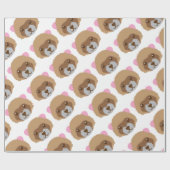かわいいフェレットの顔 ラッピングペーパー (フラット)