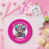 かわいいフェレットをテーマにした少女の誕生日 パーソナライズされた ペーパープレート (パーティー)