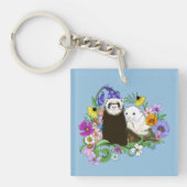 かわいいフェレットフローラ キーホルダー (正面)